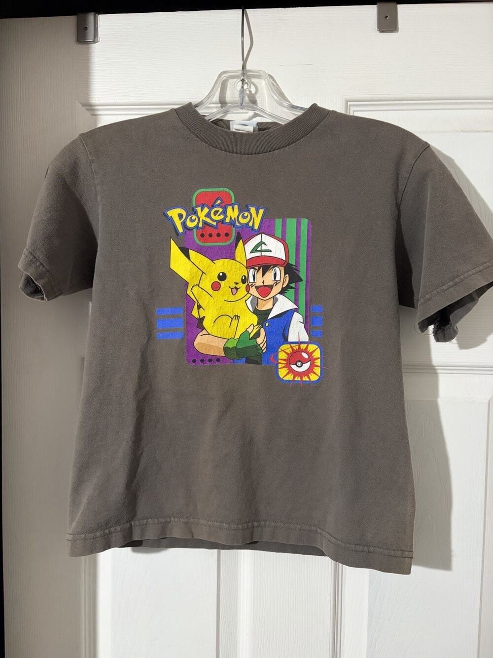 Vintage 1998 Kids Pokémon Shirt Sz S 6/8 Pikachu Ash Anime Nintendo